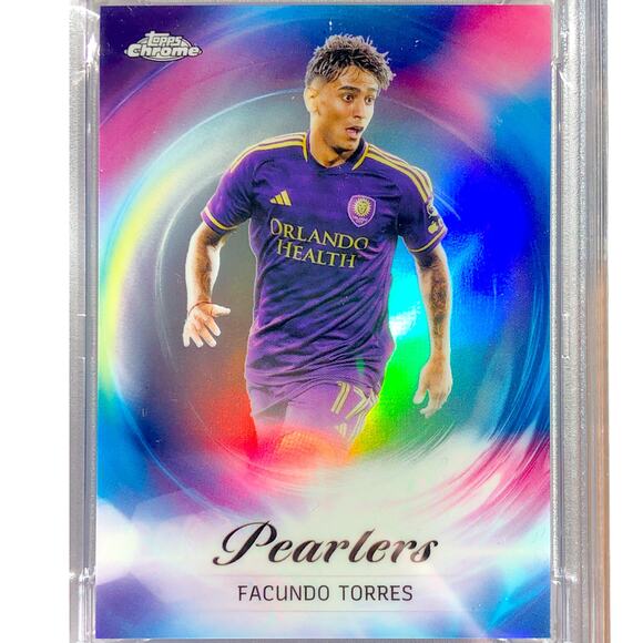 2023 Topps Chrome MLS Pearlers #P-21 Facundo Torres Orlando CIty PSA 10 Gem-Mint - Picture 2 of 5